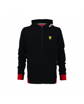 Sweat capuche zippé ML enf Ferrari noir