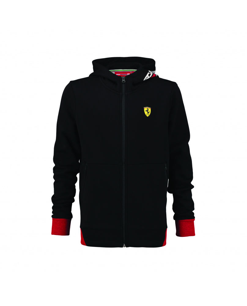 Sweat capuche zippé ML enf Ferrari noir