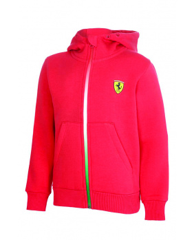 Sweat capuche zippé enfant Ferrari rouge