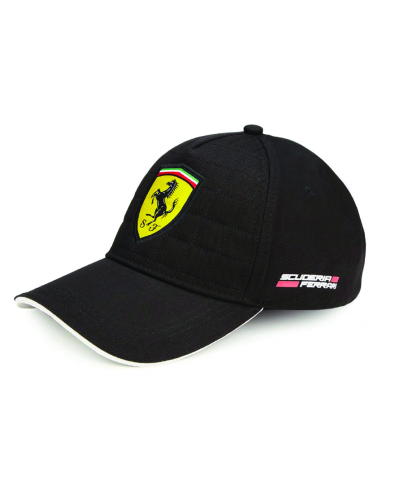 Casquette quilt stitch Ferrari noir