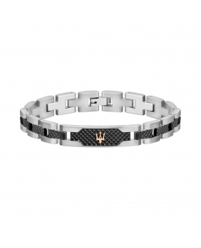 Bracelet acier Maserati noir.argent