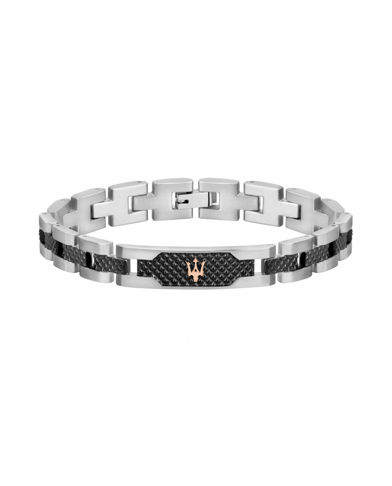 Bracelet acier Maserati noir.argent