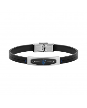 Bracelet gomme Maserati noir.argent