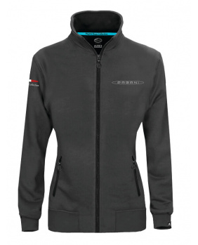 Sweat zippé femme logo Pagani gris anthracite