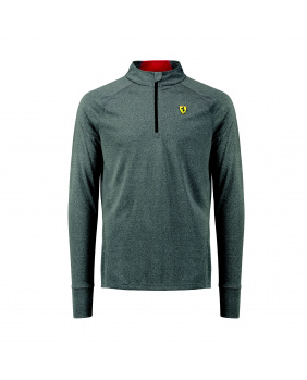 Polo manches longues 1/2 zip midlayer Ferrari gris