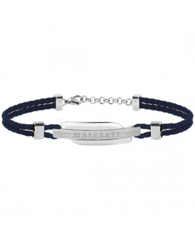 Bracelet cuir tressé Maserati marine