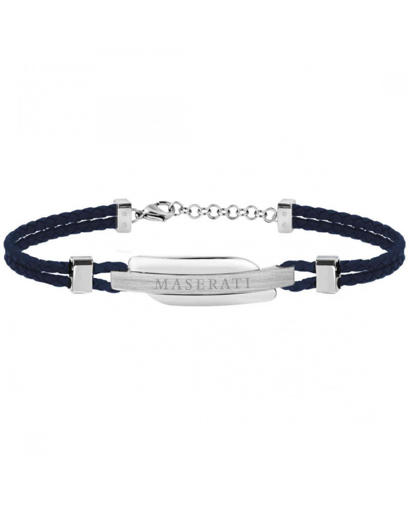 Bracelet cuir tressé Maserati marine