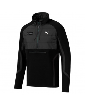 Pull bi matière 1/4 zip Mercedes AMG noir