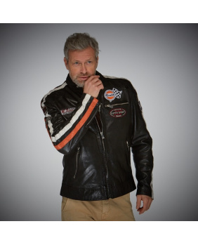 Blouson cuir Gulf daytona black