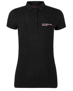 Polo femme Posche noir