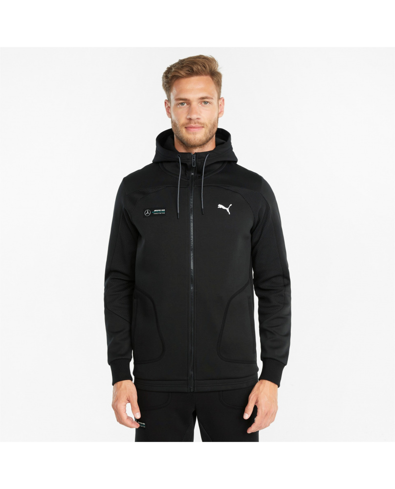 Sweat zippé capuche Mercedes noir