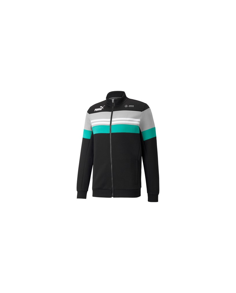 Sweat zippé Mercedes noir gris et vert