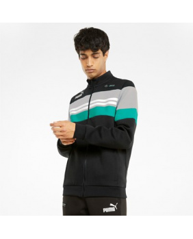 Sweat zippé Mercedes noir gris et vert