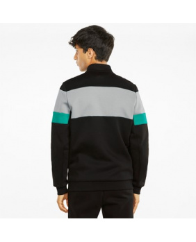 Sweat zippé Mercedes noir gris et vert