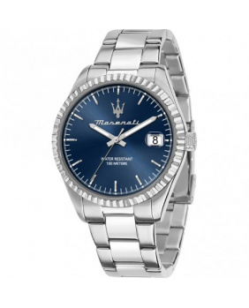 Montre aiguilles Competizione Maserati bleu-argent 43 mm