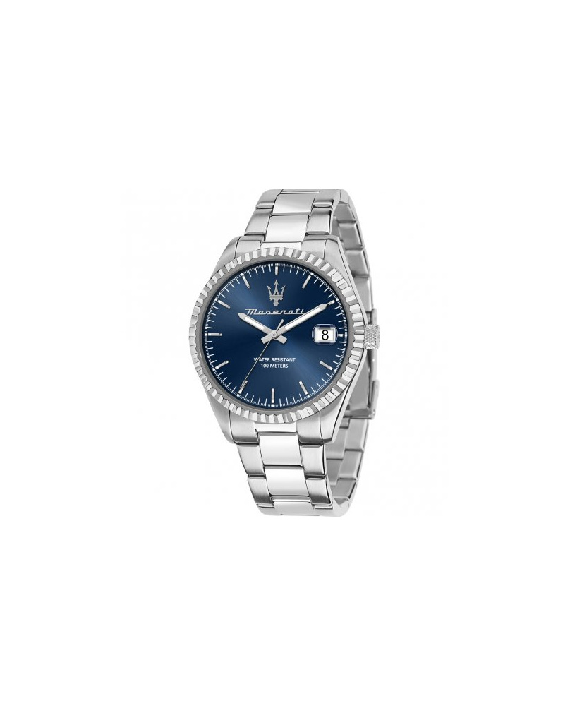 Montre aiguilles Competizione Maserati bleu-argent 43 mm