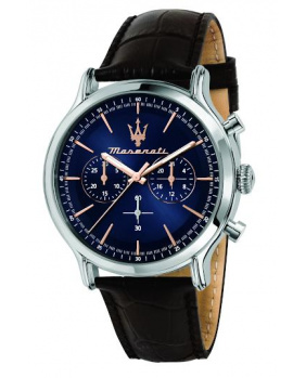 Montre aiguilles Epoca Maserati bleu-marron 42mm