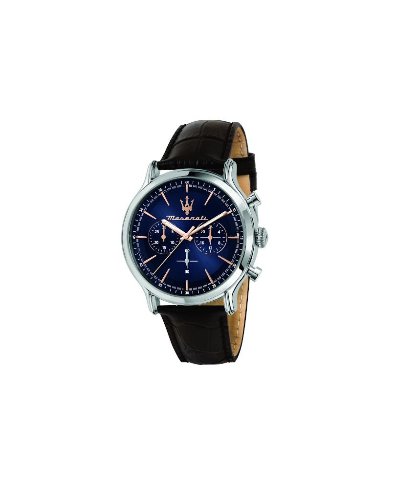 Montre aiguilles Epoca Maserati bleu-marron 42mm