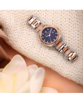 Montre aiguilles femme Competizione bleu-rose-argent 31mm