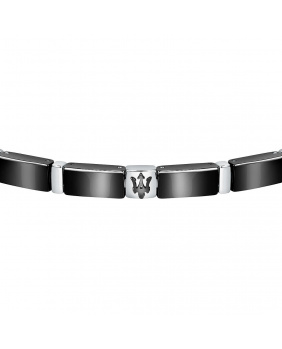 Bracelet acier céramique Maserati noir-argent