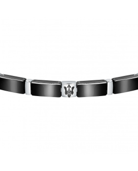 Bracelet acier céramique Maserati noir-argent