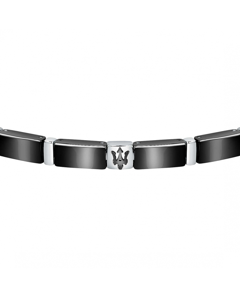 Bracelet acier céramique Maserati noir-argent