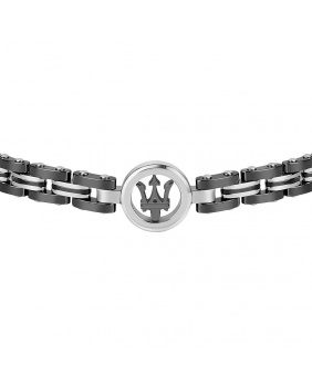 Bracelet acier céramique noir-argent