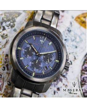 Montre aiguilles Successo Maserati bleu 44 mm