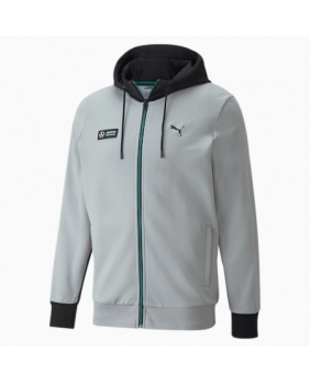 Sweat capuche zippé Mercedes gris