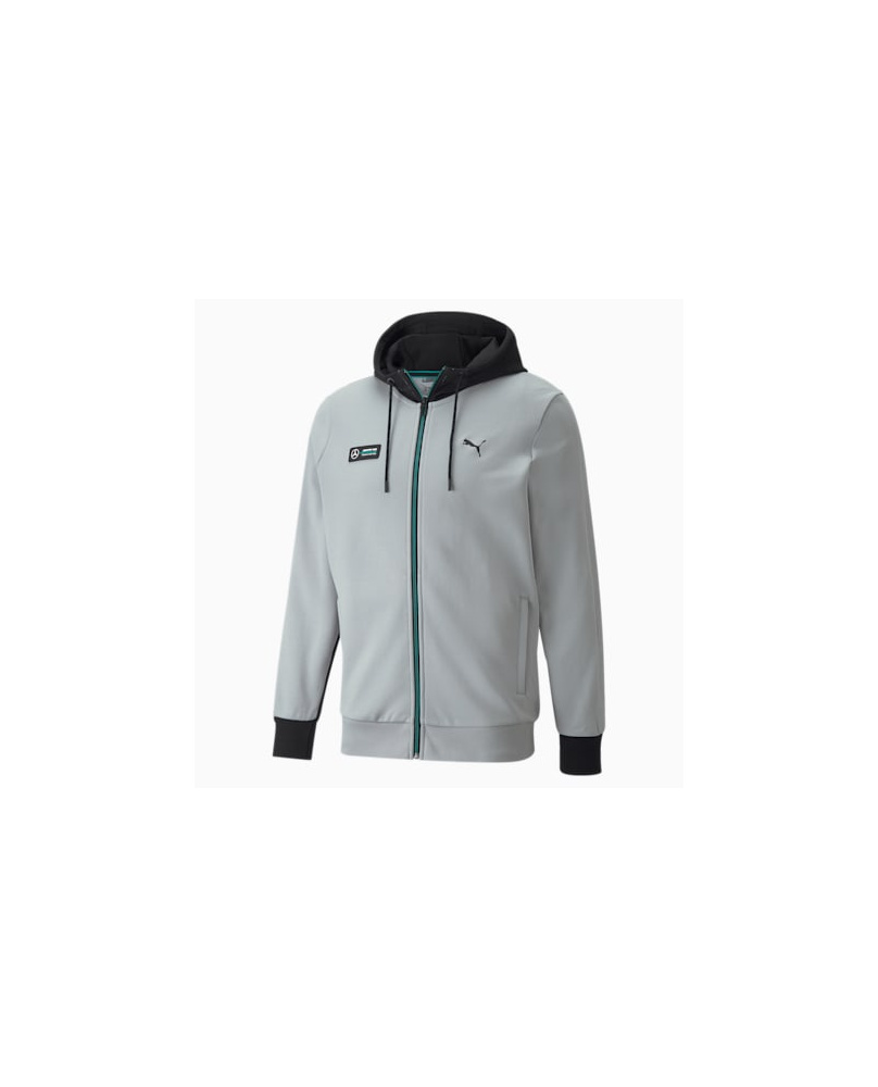 Sweat capuche zippé Mercedes gris