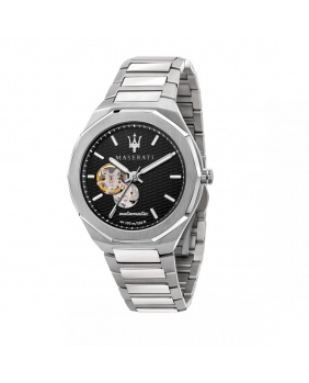 Montre aiguilles auto Stile Maserati argent-noir 42mm