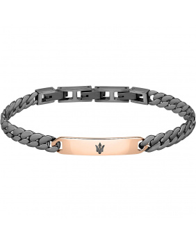 Bracelet acier tressé Maserati gris-doré