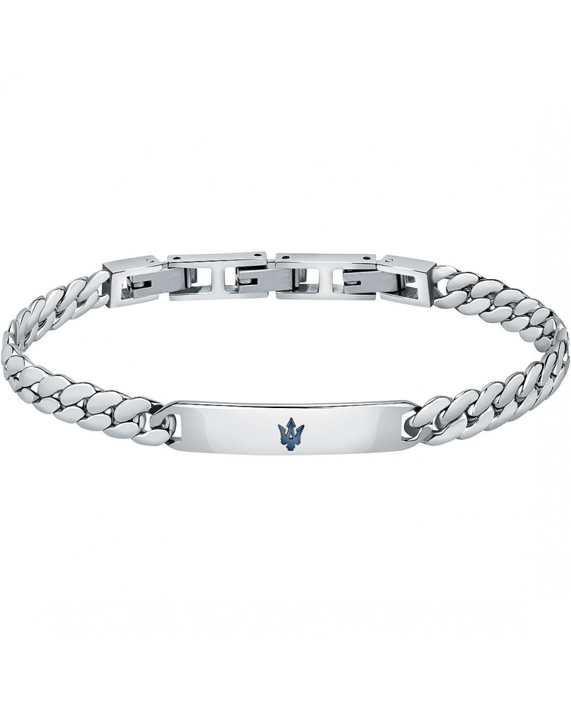 Bracelet acier tresse Maserati argent