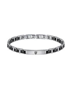 Bracelet ceramique Maserati argent-noir