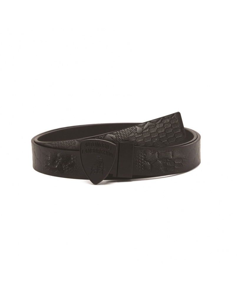 Ceinture cuir Lamborghini noir 120cm