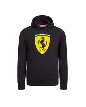 Sweat à capuche logo Ferrari noir