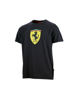 T-shirt logo enfant Ferrari noir