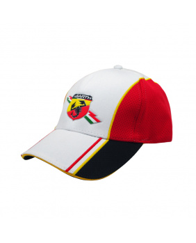 Casquette logo Abarth blanc-rouge