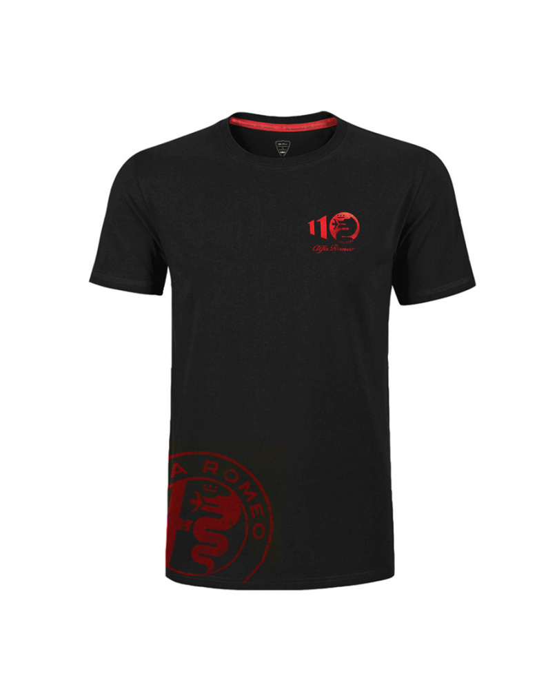 T shirt Alfa Romeo noir-rouge