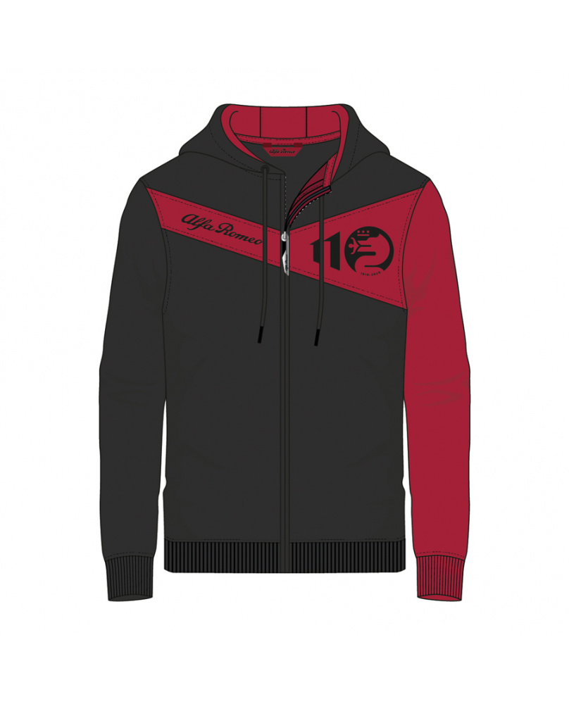 Sweat zippé Alfa Romeo noir-rouge