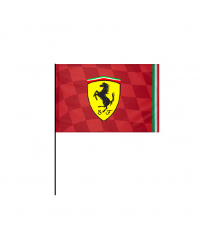 Drapeau Ferrari avec mât rouge 90x60cm