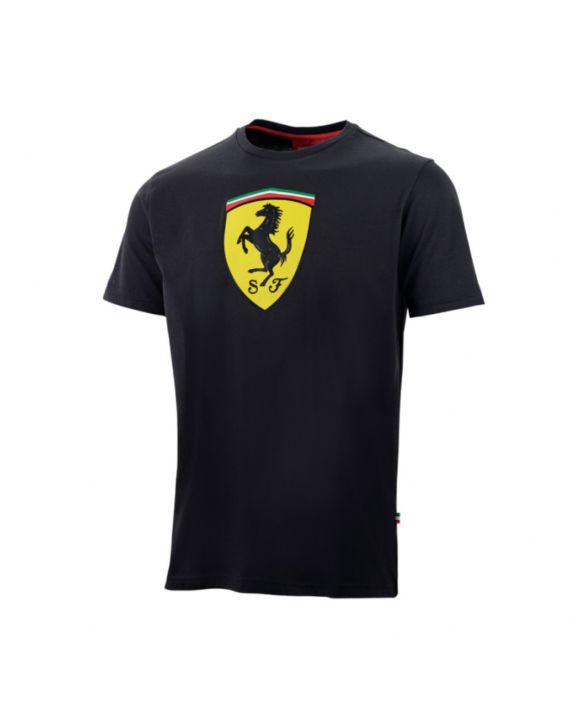 T-shirt logo Ferrari noir