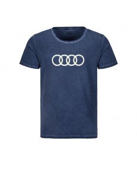 T-shirt logo Audi bleu