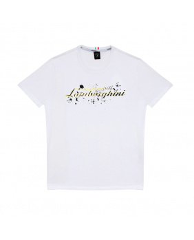 T-shirt encre Lamborghini blanc