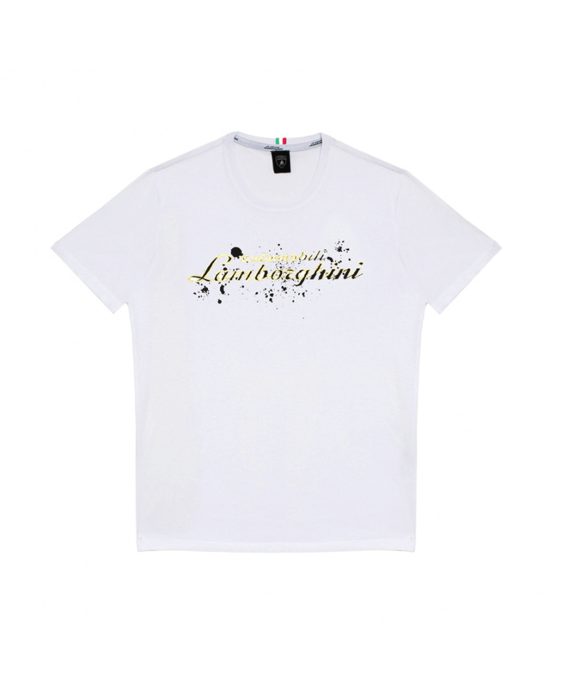 T-shirt encre Lamborghini blanc
