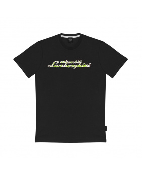 T-shirt simple script Lamborghini noir
