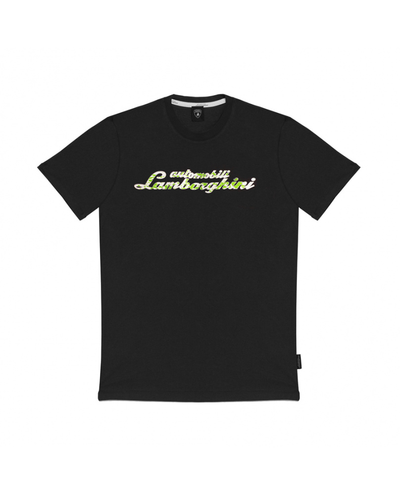 T-shirt simple script Lamborghini noir