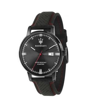 Montre aiguilles Eleganza Maserati noir-rouge 42mm