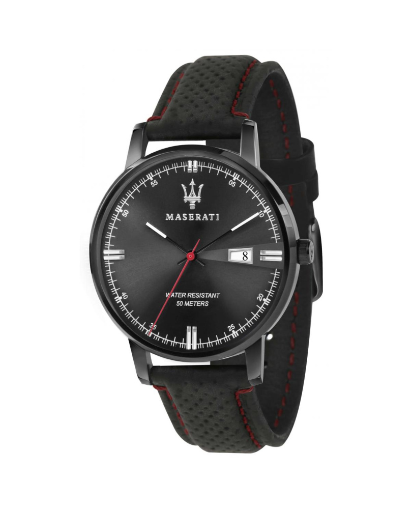 Montre aiguilles Eleganza Maserati noir-rouge 42mm