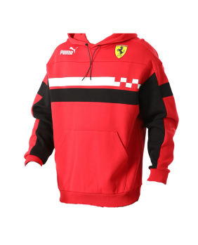 Sweat capuche Ferrari rouge et noir